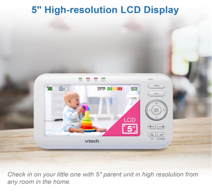 Monitor de video para bebé VTech con pantalla de 5" y proyección en techo