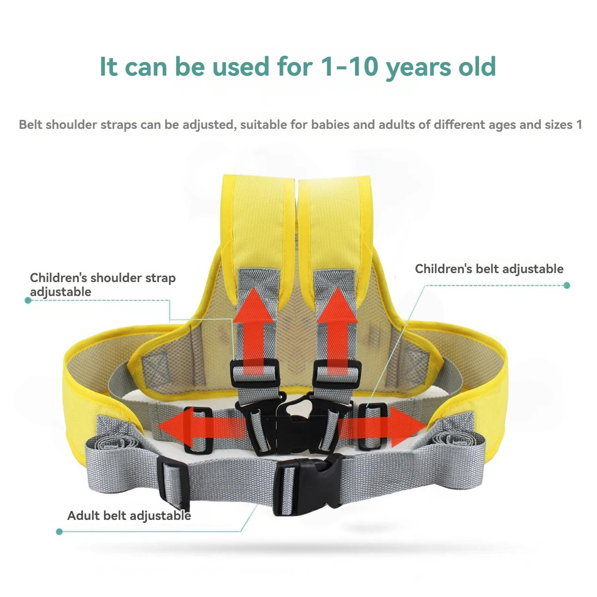 Arnés protector infantil para motocicleta con tiras reflectantes