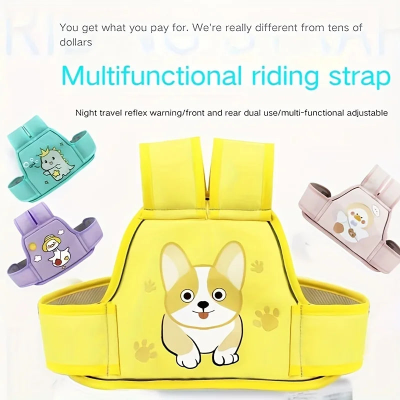 Arnés protector infantil para motocicleta con tiras reflectantes