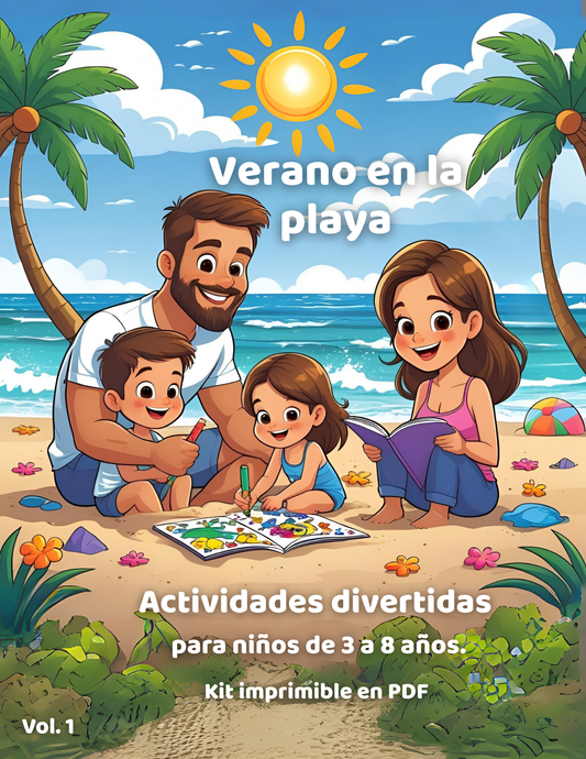 Verano en la playa | Actividades imprimibles para niños (Vol. 1)