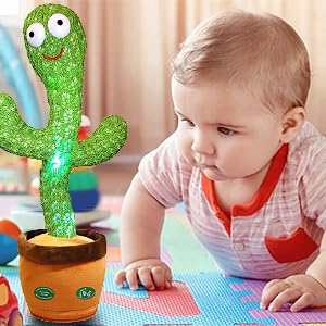 Cactus musical interactivo que canta, baila y repite frases – Juguete educativo de peluche