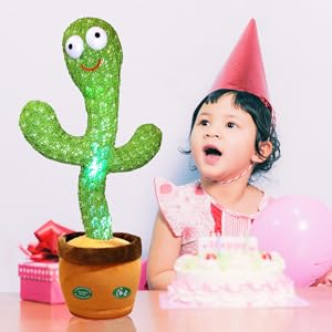 Cactus musical interactivo que canta, baila y repite frases – Juguete educativo de peluche