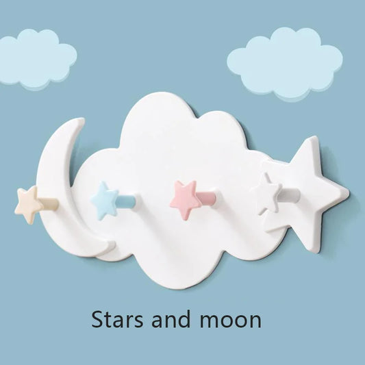 Ganchos adhesivos infantiles – nube, luna y estrellas