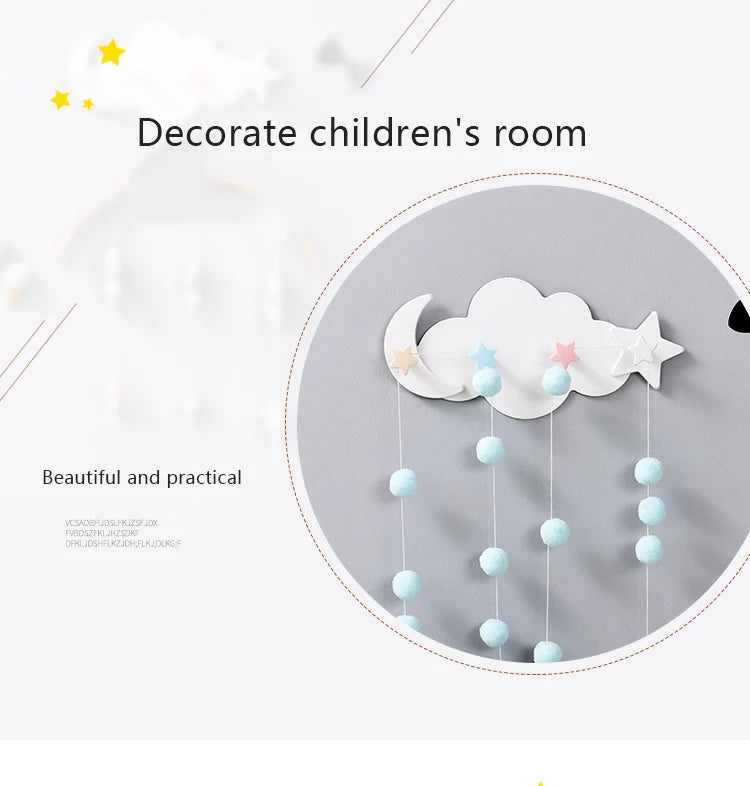 Ganchos adhesivos infantiles – nube, luna y estrellas