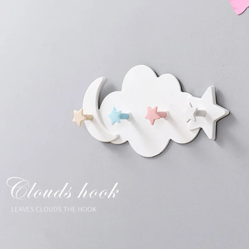 Ganchos adhesivos infantiles – nube, luna y estrellas