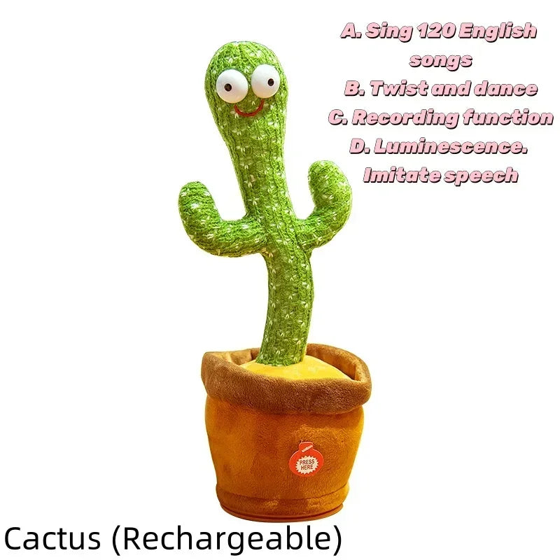Cactus musical interactivo que canta, baila y repite frases – Juguete educativo de peluche