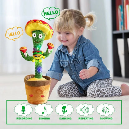 Cactus musical interactivo que canta, baila y repite frases – Juguete educativo de peluche