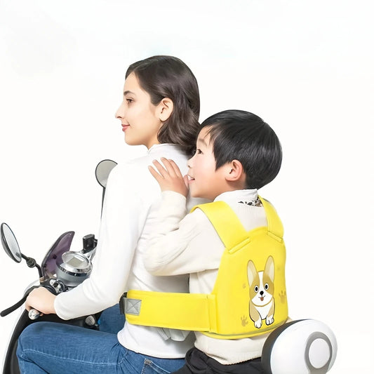 Arnés protector infantil para motocicleta con tiras reflectantes