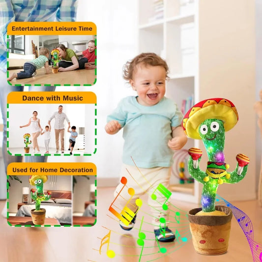 Cactus musical interactivo que canta, baila y repite frases – Juguete educativo de peluche