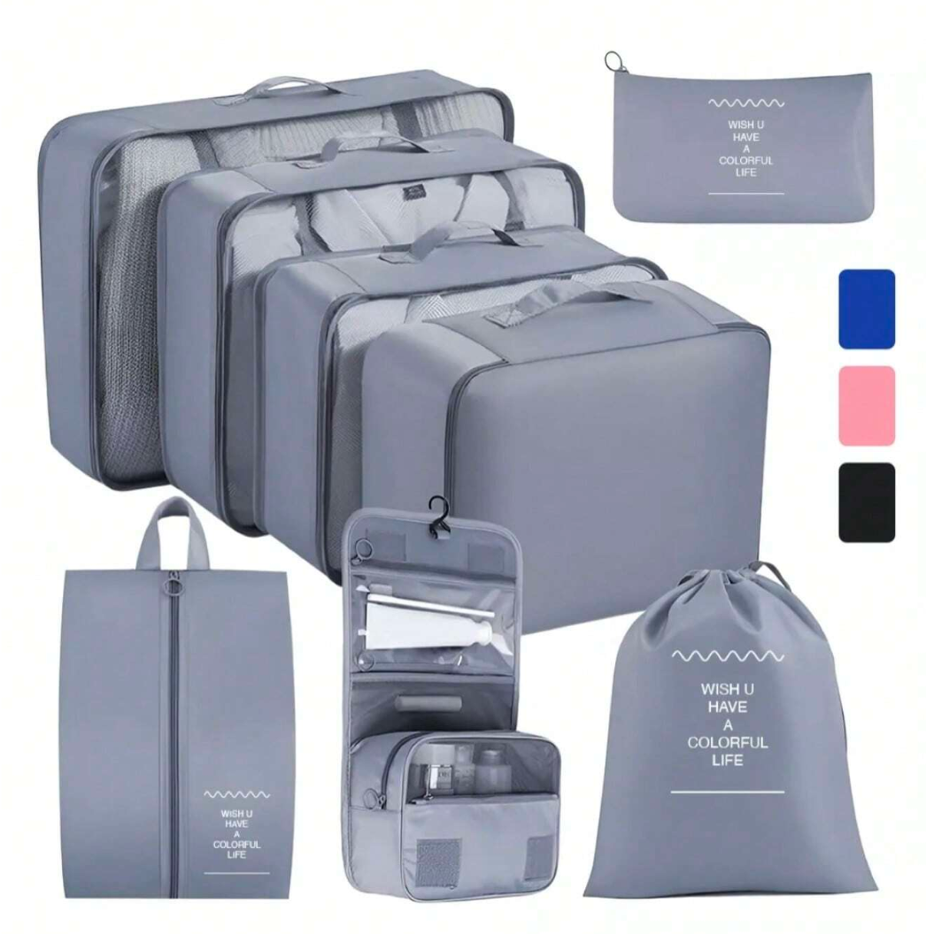 Set 8 piezas organizador de maletas impermeable