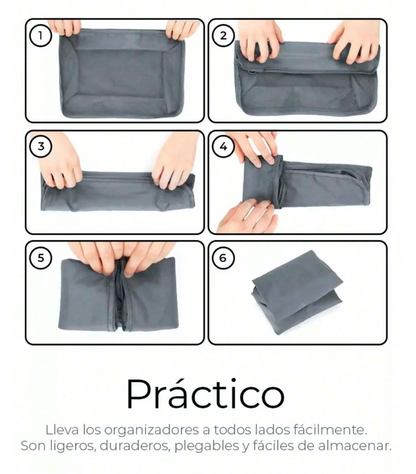 Set 8 piezas organizador de maletas impermeable