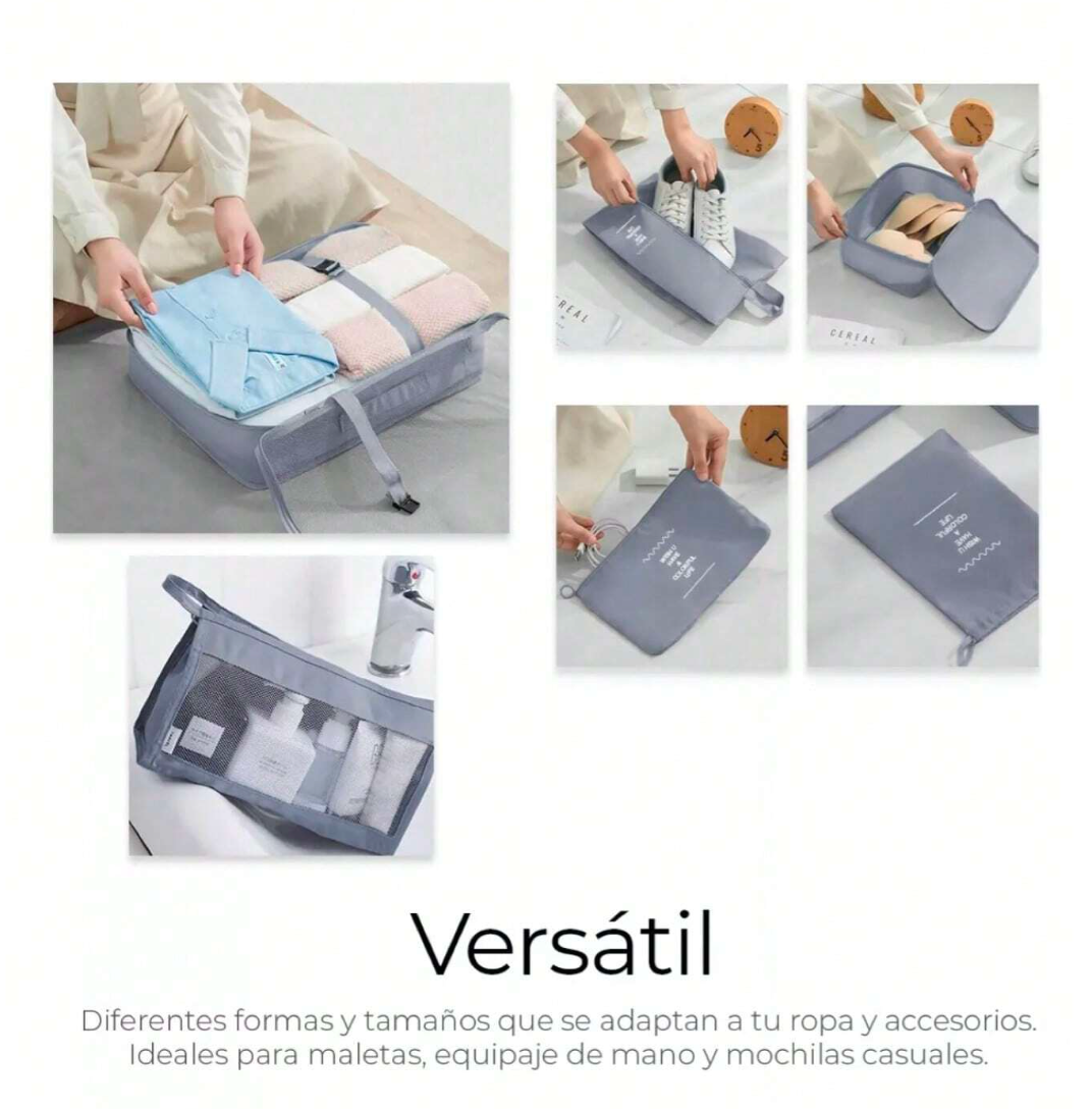 Set 8 piezas organizador de maletas impermeable