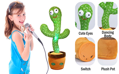 Cactus musical interactivo que canta, baila y repite frases – Juguete educativo de peluche