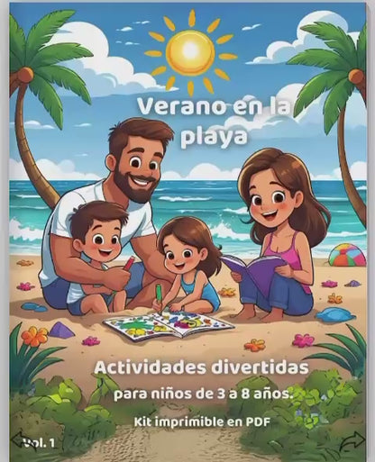 Verano en la playa | Actividades imprimibles para niños (Vol. 1)